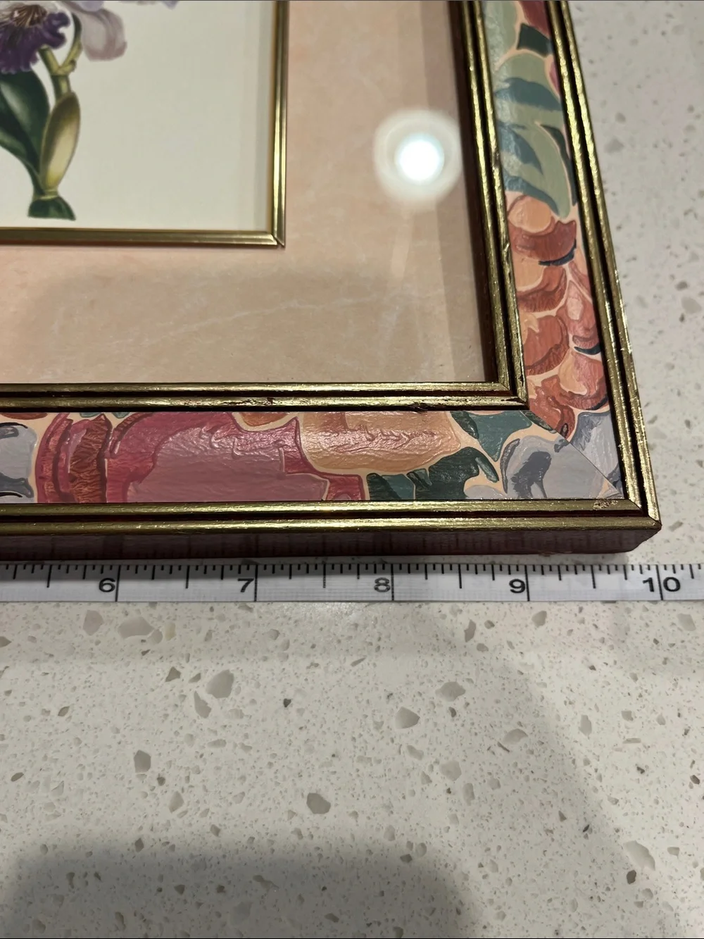 Floral Square Picture Frame Set in Blush Pink and Gold (Set of 4)